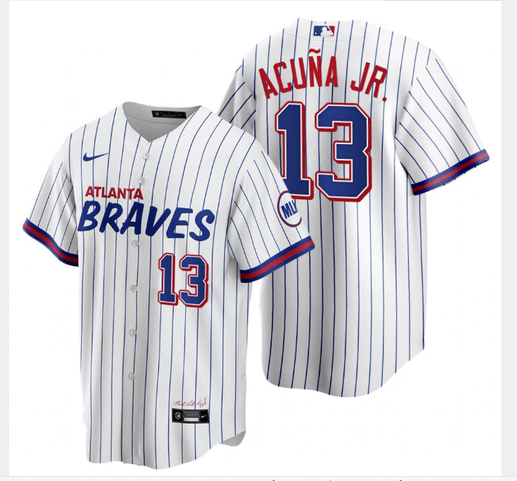 2021 Men Atlanta Brave #13 Acuna JR White Game Nike MLB Jersey->atlanta braves->MLB Jersey